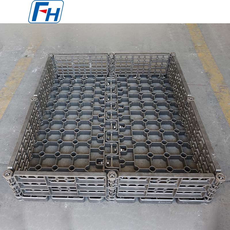 Panier de chargement de traitement thermique refroidi à l'huile FH® pour four à sole à rouleaux
